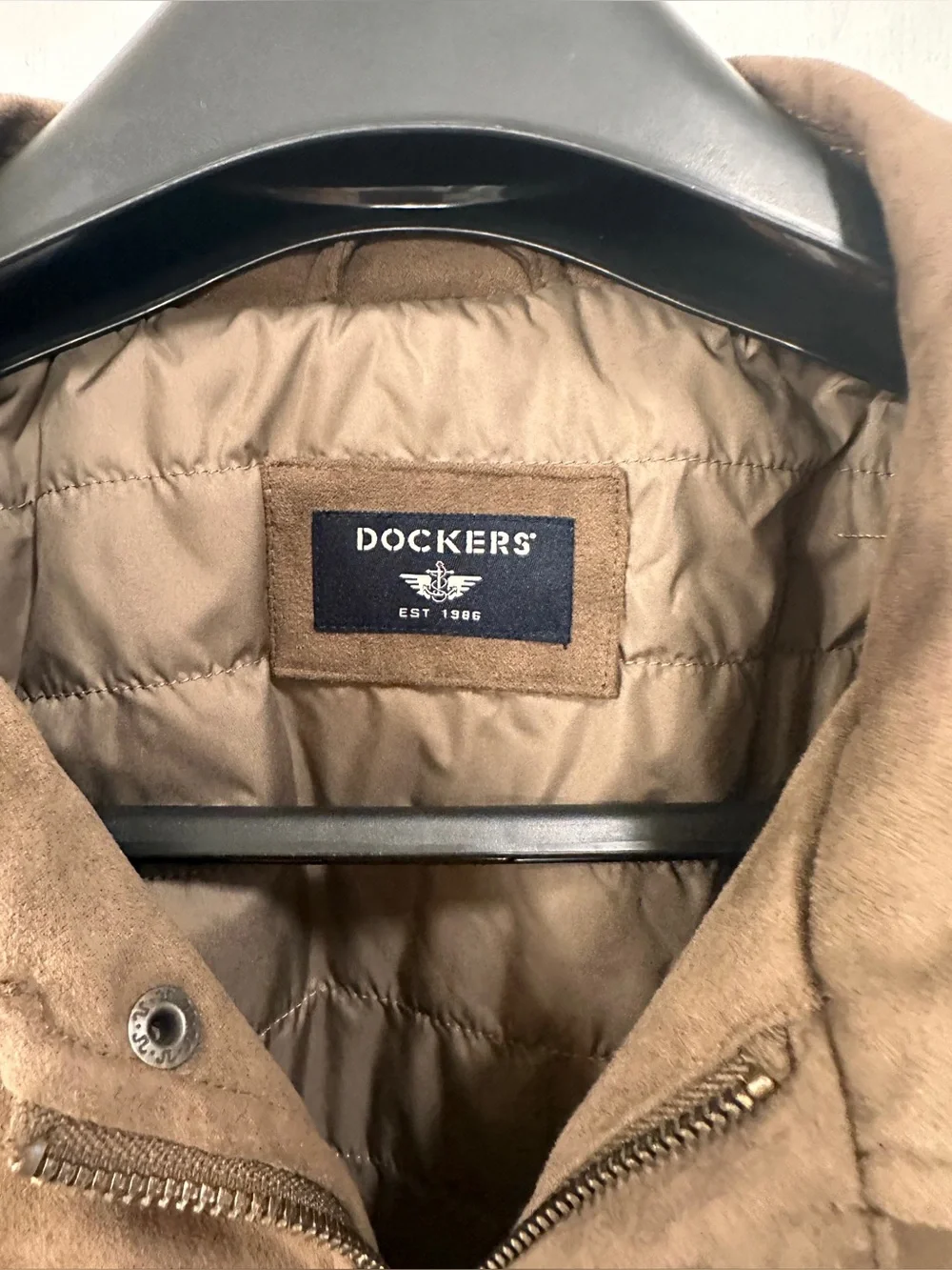 NWT Dockers Men’s S Brown Faux Suede Shirt Jacket Insulated Lined $160